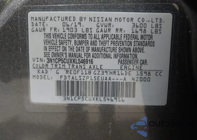 3N1CP5CUXKL546916: 43871440