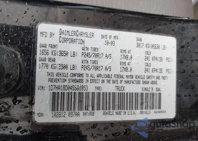 1D7HA18D04S581853: 43870549