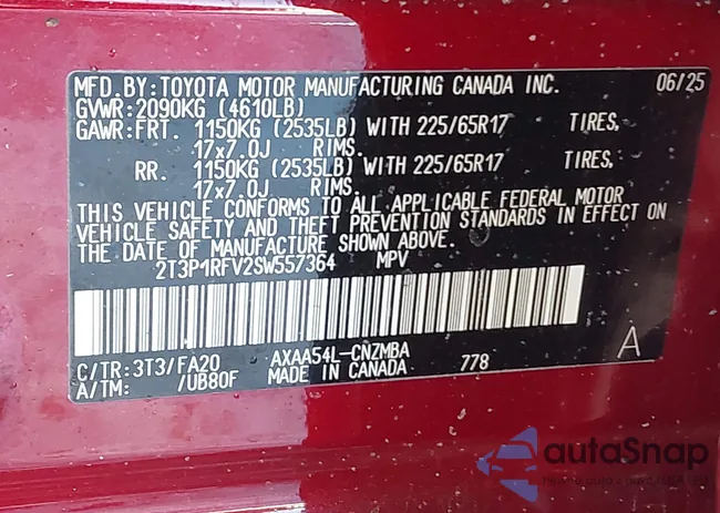 2T3P1RFV2SW557364: 43870551