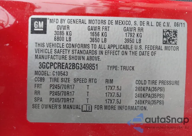 3GCPCREA2BG349851: 43872097