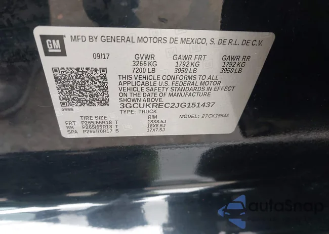 3GCUKREC2JG151437: 43872134