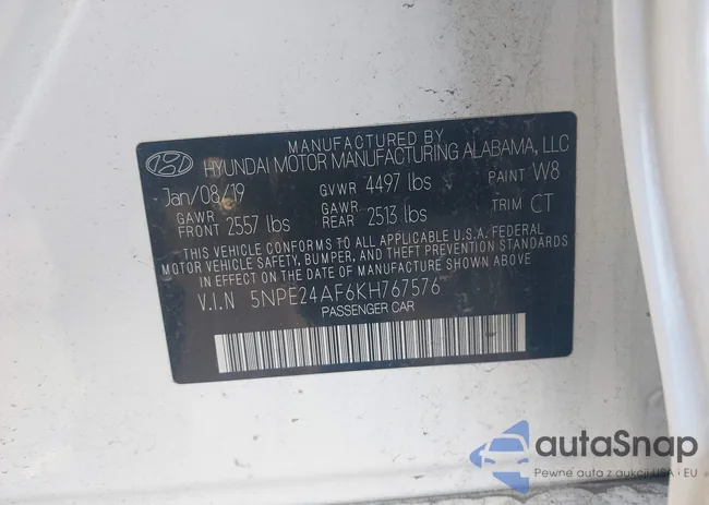 5NPE24AF6KH767576: 43872232