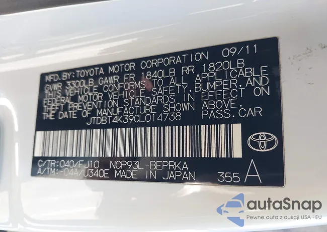 JTDBT4K39CL014738: 43871594