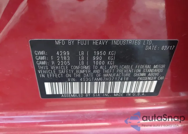 4S3GTAM67H3717418: 43872911