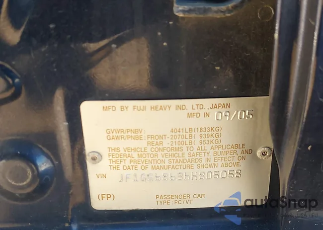 JF1GG68636H805058: 43872995