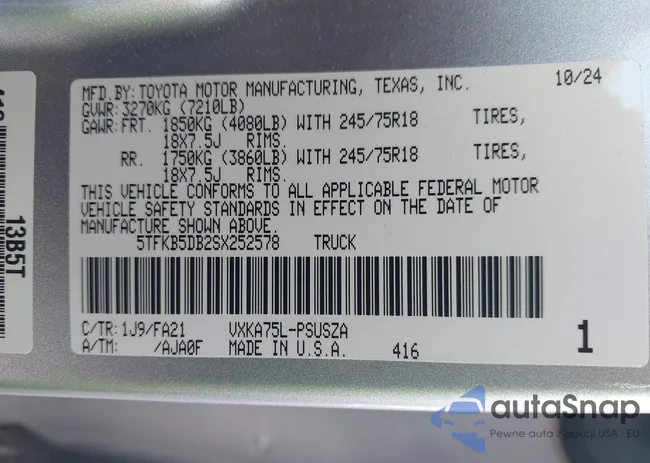 5TFKB5DB2SX252578: 43873017