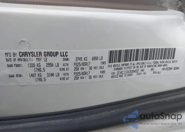 2C4RC1CGXCR384022: 43873032