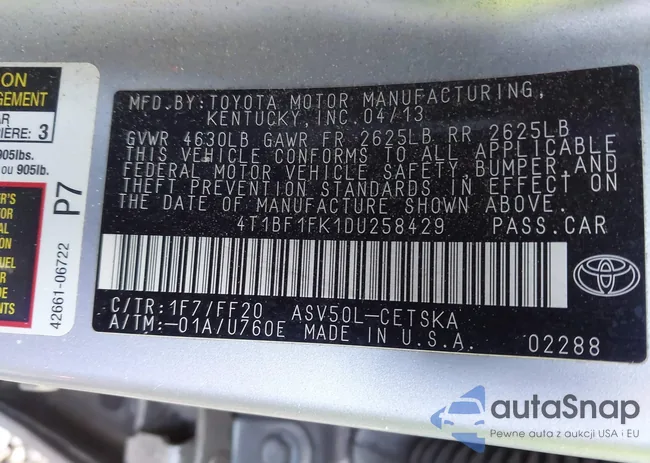 4T1BF1FK1DU258429: 43873054