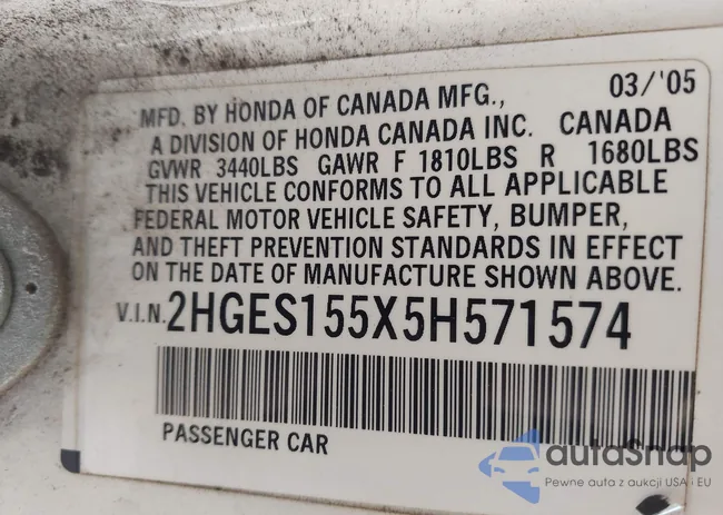 1HGCR2F89DA020227: 43873241