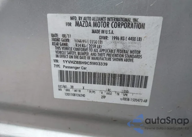 1YVHZ8BH9C5M03339: 43873260