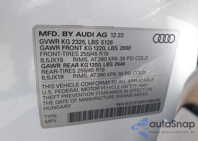 WA1EECF3XR1085456: 43873410