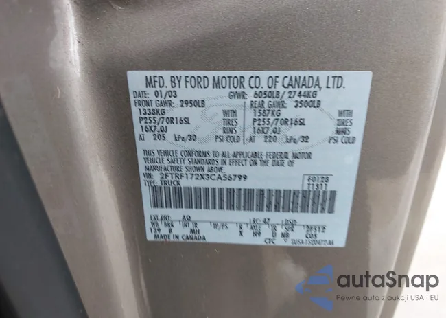 2FTRF172X3CA56799: 43873443