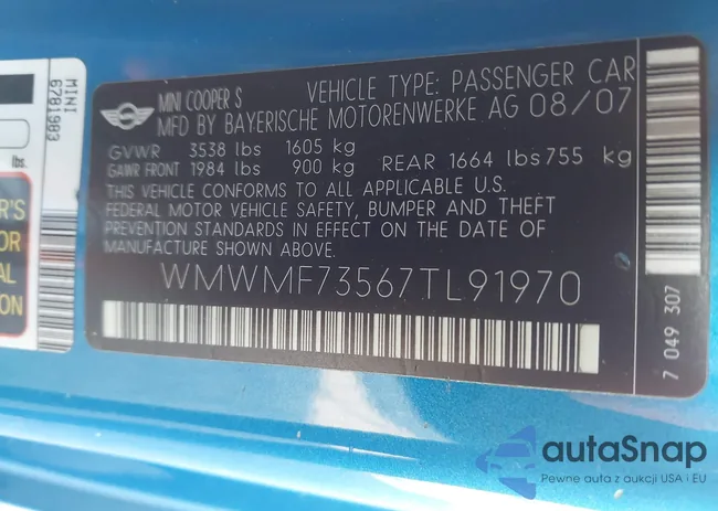 WMWMF73567TL91970: 43872510