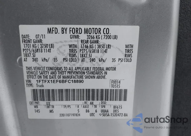 1FTFX1EF6BFC18890: 43873954