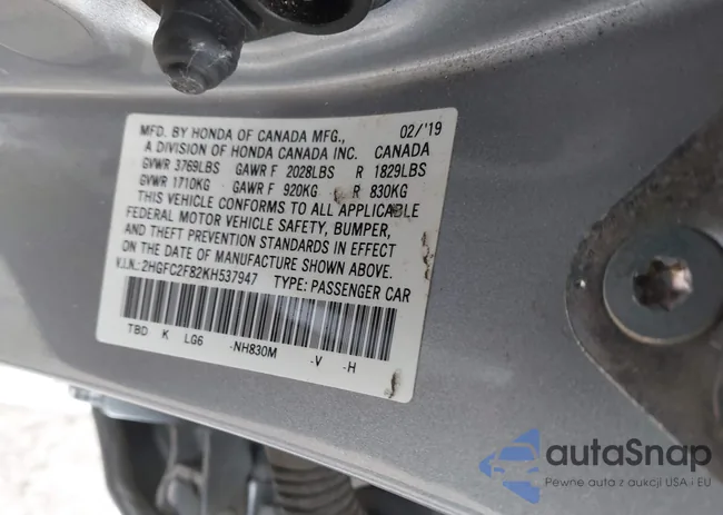 2HGFC2F82KH537947: 43874188