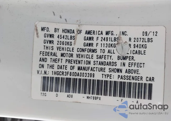 1HGCR3F80DA003399: 43873552