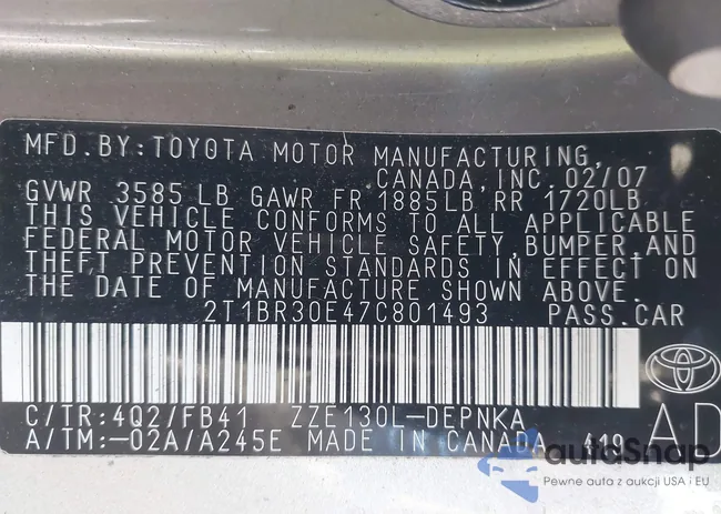 2T1BR30E47C801493: 43873598