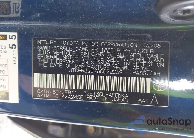 JTDBR32E760072069: 43873659