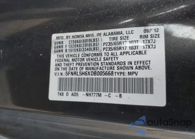 5FNRL5H6XDB005668: 43873786