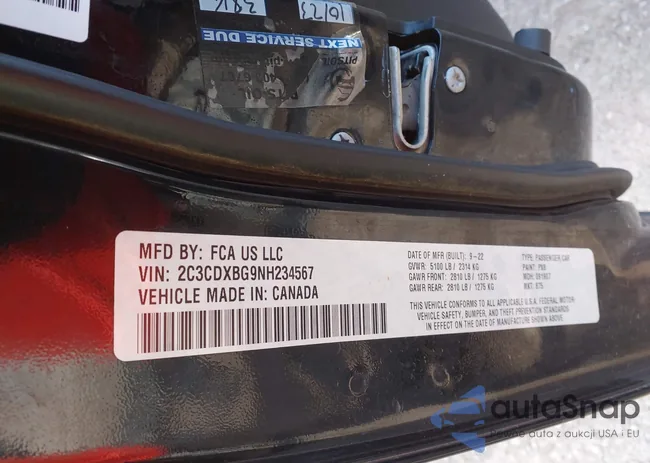 2C3CDXBG9NH234567: 43874872