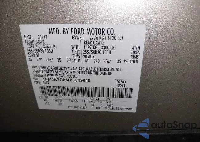 1FM5K7D85HGC99945: 43875108