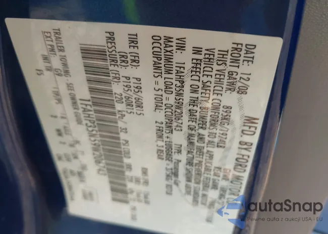 1FAHP35N59W206743: 43875327