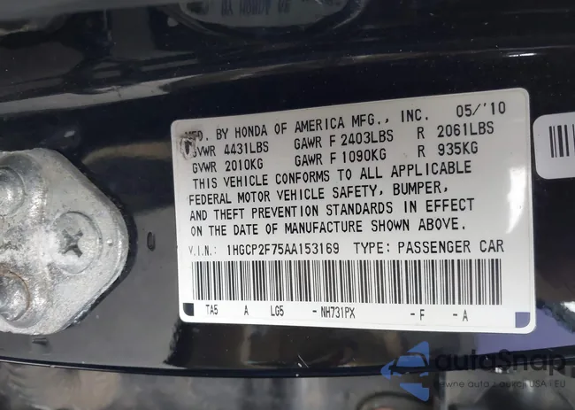 1HGCP2F75AA153169: 43875362