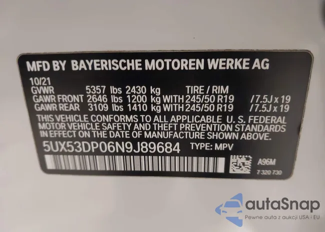 5UX53DP06N9J89684: 43874523