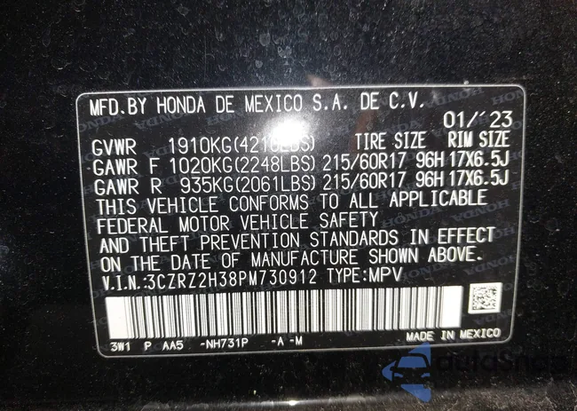 3CZRZ2H38PM730912: 43874548