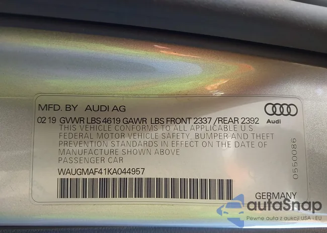 WAUGMAF41KA044957: 43874610