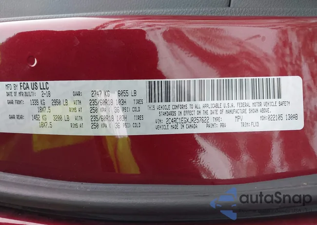 2C4RC1EGXJR257622: 43874731