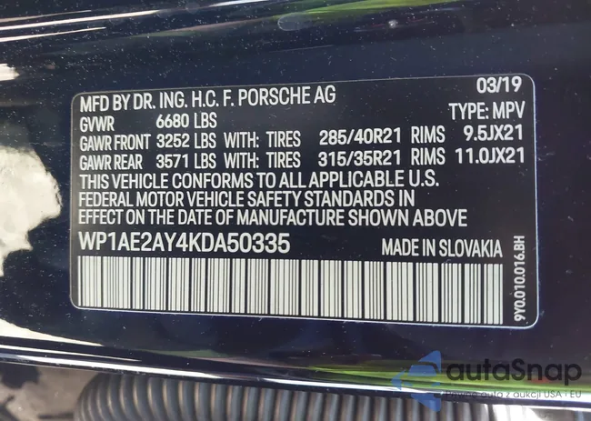 WP1AE2AY4KDA50335: 43875960