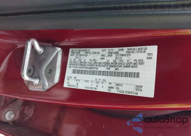 1FMCU0HX7DUB89792: 43876118