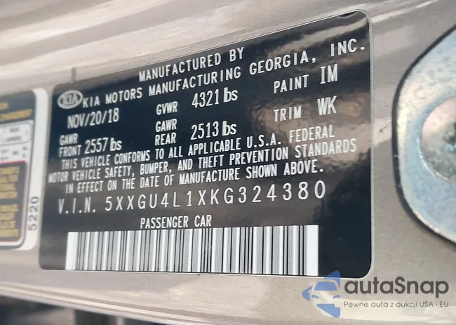 5XXGU4L1XKG324380: 43876157