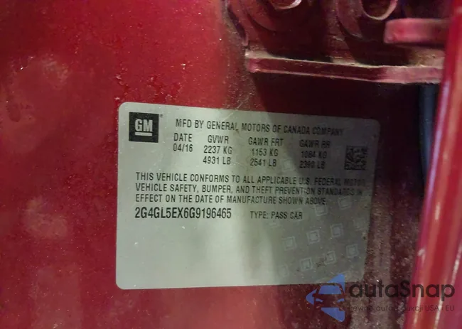 2G4GL5EX6G9196465: 43876193