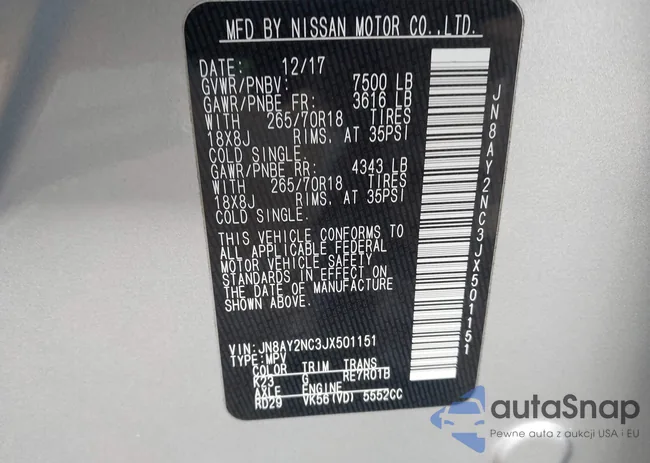 JN8AY2NC3JX501151: 43876331