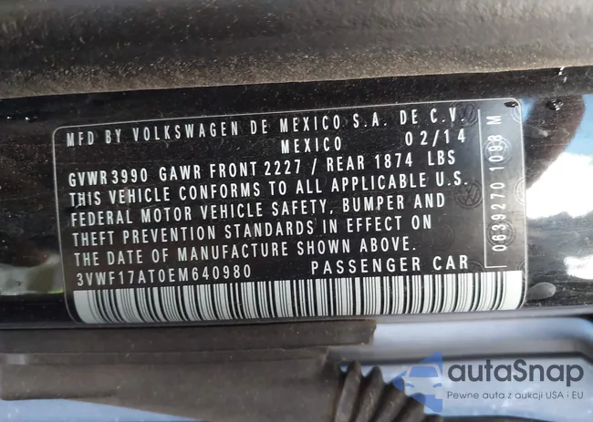 3VWF17AT0EM640980: 43876351