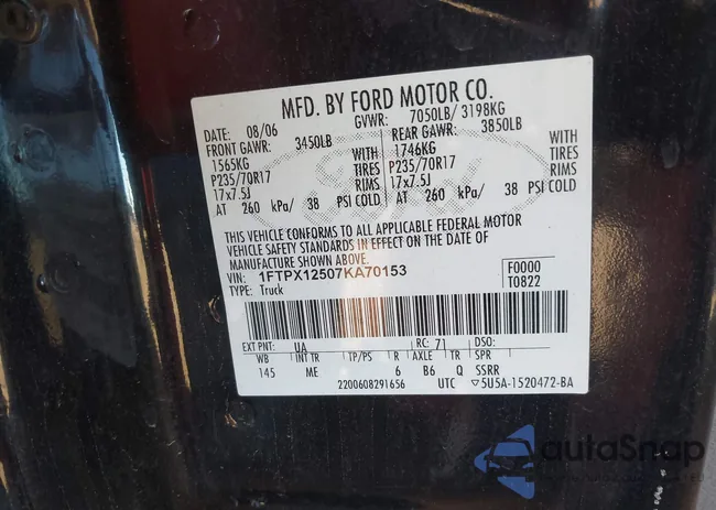 1FTPX12507KA70153: 43876376