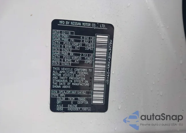 3PCAJ5M1XKF104162: 43875468