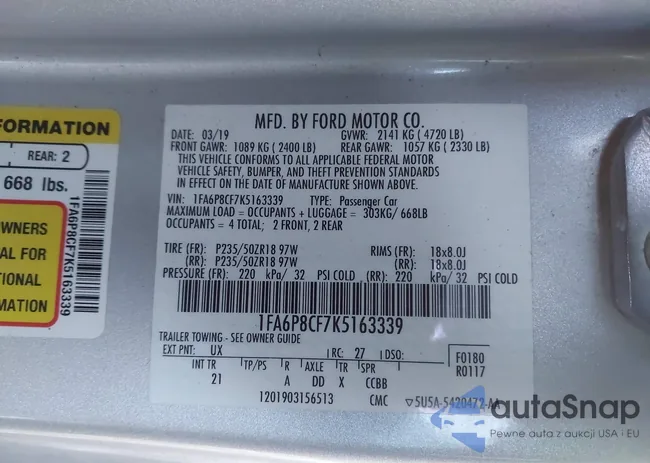 1FA6P8CF7K5163339: 43875588