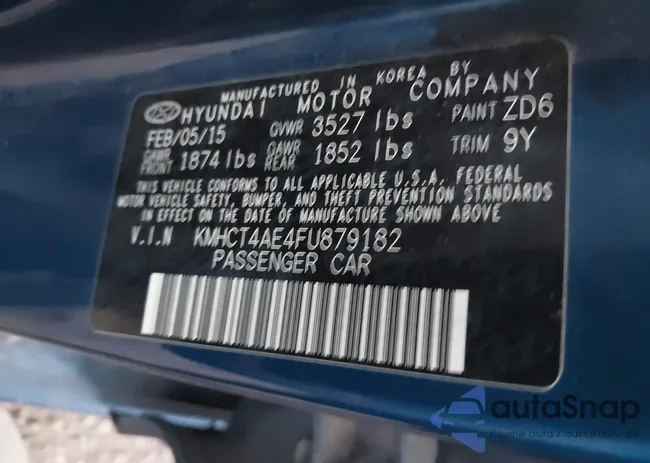 KMHCT4AE4FU879182: 43875626