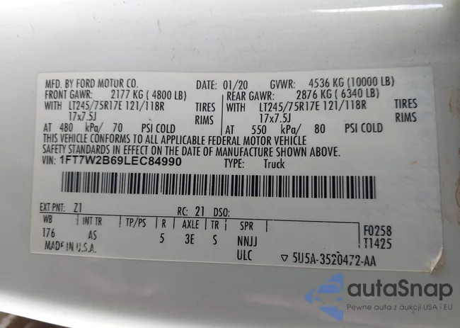 1FT7W2B69LEC84990: 43875659