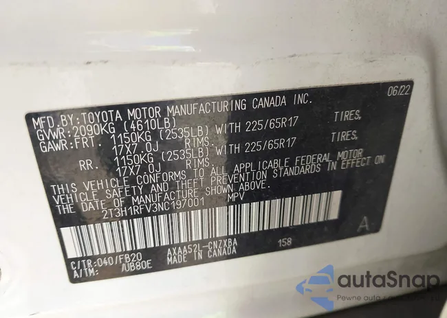 2T3H1RFV3NC197001: 43875833