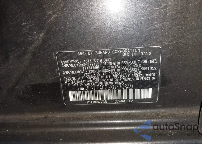 JF2GTACC5K8370349: 43876892