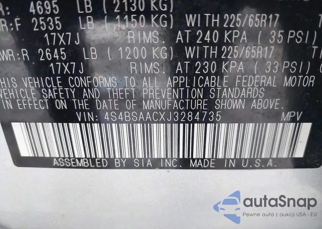 4S4BSAACXJ3284735: 43876992