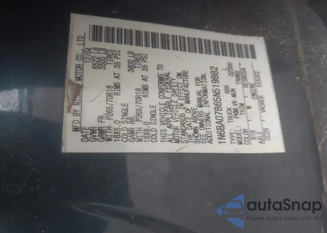 1N6BA07B65N519882: 43876474