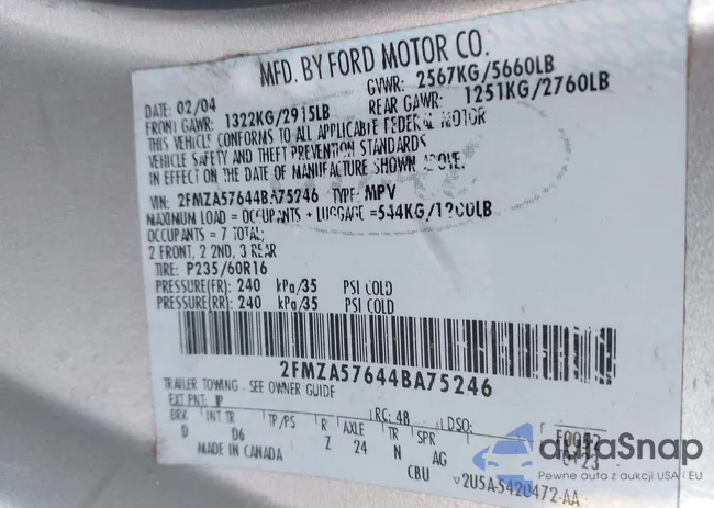 2FMZA57644BA75246: 43876496