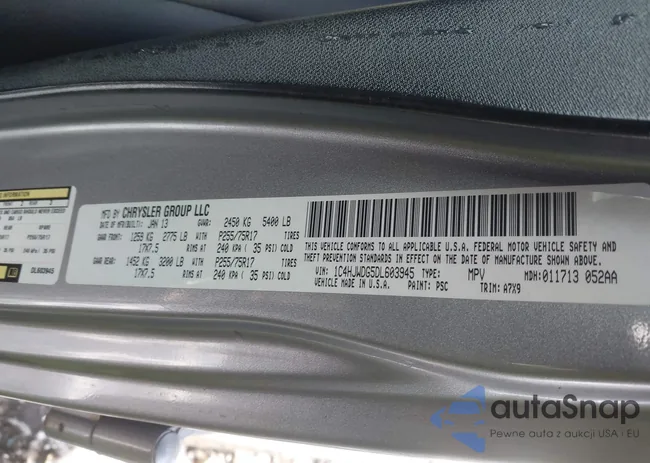 1C4HJWDG5DL603945: 43876732