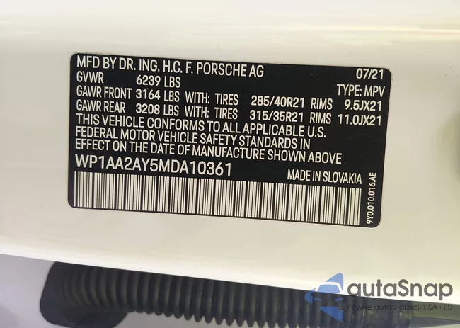 WP1AA2AY5MDA10361: 43877920