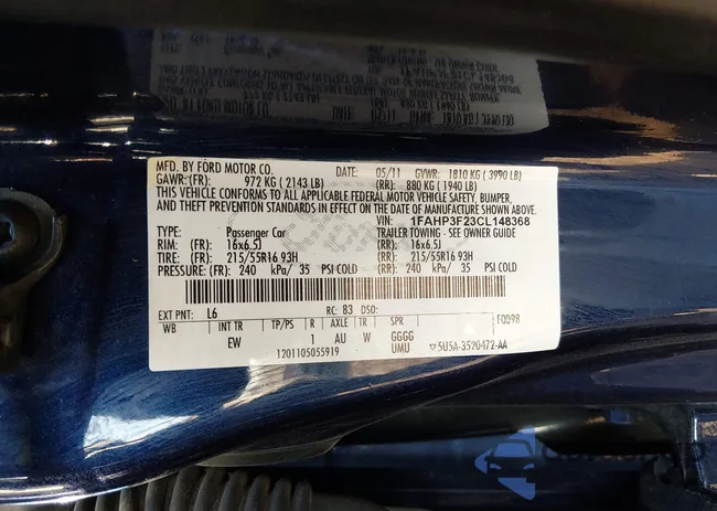 1FAHP3F23CL148368: 43878145